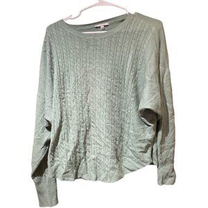 Vila Milano Pullover Green Cable Knit Scoop/Crew Neck Sweater Medium